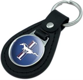 img 3 attached to 🔑 High-Quality Black Leather Ford Mustang Logo Keychain: A Stylish Accessory