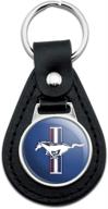 🔑 high-quality black leather ford mustang logo keychain: a stylish accessory logo