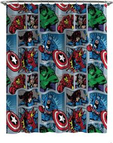 img 3 attached to 🚿 Jay Franco Marvel Avengers Blast Shower Curtain Set: Featuring Captain America & Spiderman - Official Marvel Product for Kids Bath