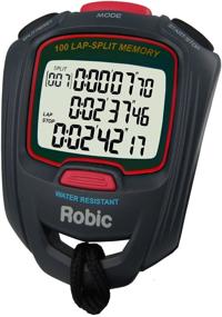 img 3 attached to ⌚ Robic SC-717W 100 Dual Memory Stopwatch in Sleek Slate/Red Design: Unparalleled Accuracy and Versatility