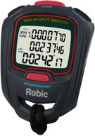 ⌚ robic sc-717w 100 dual memory stopwatch in sleek slate/red design: unparalleled accuracy and versatility логотип