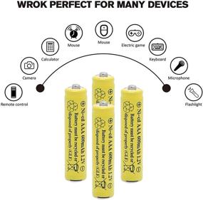 img 2 attached to QBLPOWER 12 Pack AAA 1.2V 600mAh NiCd Rechargeable Batteries for Outdoor Solar Lights - Long-lasting Power for Solar Lamps & Garden Lights