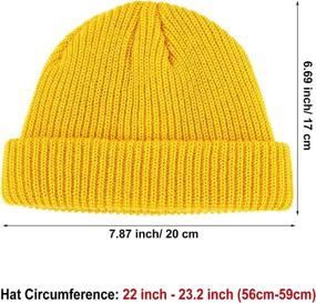 img 3 attached to Stay Warm in Style: SATINIOR 2-Piece Short Fisherman Beanie Hat for Men