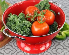 img 1 attached to 🔴 Reston Lloyd Calypso Basics Powder Coated Enameled Colander in Red, 3 Quart