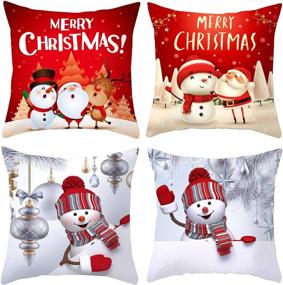 img 4 attached to Ksmiley Christmas Farmhouse Decorative Pillowcase