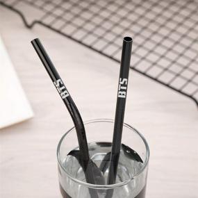 img 2 attached to 🍽️ BTS Bangtan Boys Kpop Travel Cutlery Set - Portable Lunch Utensils with Case, Straw, Knife, Fork, Spoon, Chopsticks, Cleaning Brush - 8 Piece (Black)