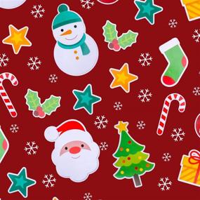 img 2 attached to 🎁 12-Pack Folded Large Christmas Wrapping Paper Sheets - Traditional Gift Wrap, Xmas Decoration, Festive Designs for Kids - Snowman, Santa, Christmas Tree, Snowflake, Reindeer - 74 X 51cm