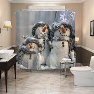 grey christmas scarf snowman shower curtain set by qiyi logo