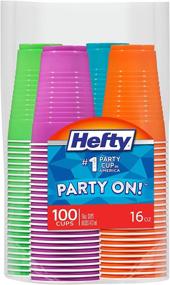 img 4 attached to 🥤 Assorted Hefty Party On Disposable Plastic Cups, 100 Count (16 oz)