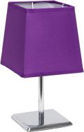 💜 mini chrome squared empire fabric shade table lamp lt2062-prp - stylish purple design логотип