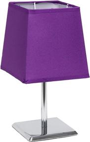 img 4 attached to 💜 Mini Chrome Squared Empire Fabric Shade Table Lamp LT2062-PRP - Stylish Purple Design