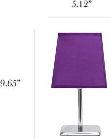 img 2 attached to 💜 Mini Chrome Squared Empire Fabric Shade Table Lamp LT2062-PRP - Stylish Purple Design