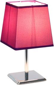 img 3 attached to 💜 Mini Chrome Squared Empire Fabric Shade Table Lamp LT2062-PRP - Stylish Purple Design