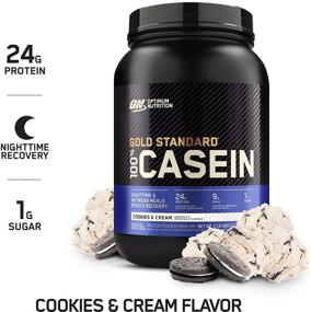 img 2 attached to Optimum Nutrition Gold Standard 100% Micellar Casein Protein Powder - Slow Digesting, 🥛 Satiating, Overnight Muscle Recovery - Cookies and Cream Flavor, 2 lb (Packaging May Vary)