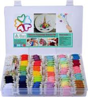 🧵 complete embroidery floss friendship bracelet string kit - 276pcs thread & accessories - labeled with std embroidery codes - ideal for cross stitch, hand embroidery, string art! logo