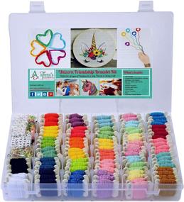 img 4 attached to 🧵 Complete Embroidery Floss Friendship Bracelet String Kit - 276pcs Thread & Accessories - Labeled with Std Embroidery Codes - Ideal for Cross Stitch, Hand Embroidery, String Art!