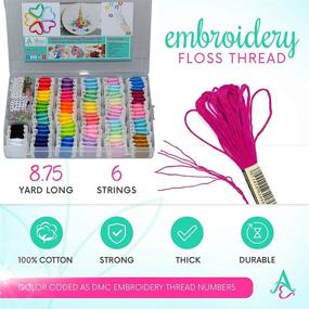 img 2 attached to 🧵 Complete Embroidery Floss Friendship Bracelet String Kit - 276pcs Thread & Accessories - Labeled with Std Embroidery Codes - Ideal for Cross Stitch, Hand Embroidery, String Art!