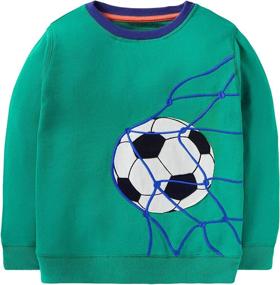 img 4 attached to 🎄 Adorable Christmas Clothing: Baby Toddler Boy's Cotton Crewneck Sweatshirt (1-7Y)