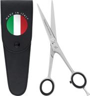 💇 italian hair cutting scissors - professional japanese razor edge stainless steel hair scissors, 6.7" haircutting scissors, barber shears for precise haircuts - micro serrated blades prevent hair slippage logo