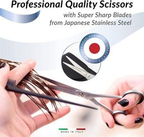 img 2 attached to 💇 Italian Hair Cutting Scissors - Professional Japanese Razor Edge Stainless Steel Hair Scissors, 6.7" Haircutting Scissors, Barber Shears for Precise Haircuts - Micro Serrated Blades Prevent Hair Slippage