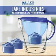🚰 lake industries alkaline water filter pitcher 2.5l - ideal gift bpa-free bundle w/ water pitcher cartridge replacement filters (2-pack) - durable & heavy 7-stage filter - effective free-radical removal and elimination logo