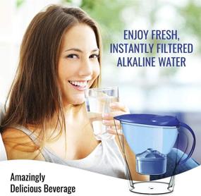 img 2 attached to 🚰 Lake Industries Alkaline Water Filter Pitcher 2.5L - Ideal Gift BPA-Free Bundle w/ Water Pitcher Cartridge Replacement Filters (2-Pack) - Durable & Heavy 7-Stage Filter - Effective Free-Radical Removal and Elimination