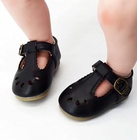 img 3 attached to 👶 E-FAK Baby Girls Mary Jane Flats: Non-Slip, Bowknot, Perfect for First Birthday Outfit, Princess Wedding Dress Shoes