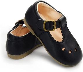 img 2 attached to 👶 E-FAK Baby Girls Mary Jane Flats: Non-Slip, Bowknot, Perfect for First Birthday Outfit, Princess Wedding Dress Shoes