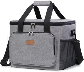 img 4 attached to Lifewit Collapsible Cooler Bag Insulated 24L: Stay Cool on Outdoor Adventures, Beach Trips, Picnics, BBQs & More with this Leakproof Portable Grey Cooler Bag