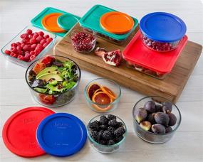 img 3 attached to 18-Piece Set of Pyrex Simply Store Meal Prep Glass Food Storage Containers with BPA Free Lids - Oven Safe and Multicolored