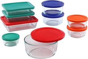 img 4 attached to 18-Piece Set of Pyrex Simply Store Meal Prep Glass Food Storage Containers with BPA Free Lids - Oven Safe and Multicolored