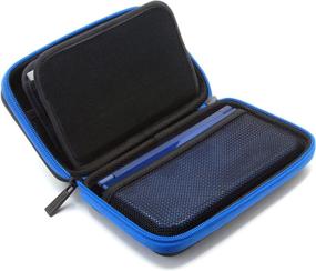 img 1 attached to BRENDO Nintendo 2DS XL/3DS XL/3DS Carrying Case - Fits 🎮 Wall Charger, 24 Game Cartridge Holders & Large Stylus – Black/Blue