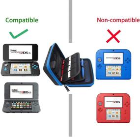 img 3 attached to BRENDO Nintendo 2DS XL/3DS XL/3DS Carrying Case - Fits 🎮 Wall Charger, 24 Game Cartridge Holders & Large Stylus – Black/Blue