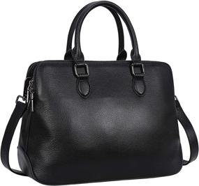 img 4 attached to Leather Handbags Shoulder Satchel Black Top Women's Handbags & Wallets and Totes