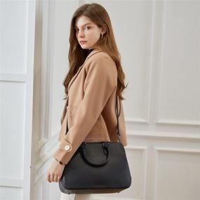 img 2 attached to Leather Handbags Shoulder Satchel Black Top Women's Handbags & Wallets and Totes