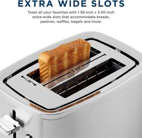 img 1 attached to 🍞 GE Stainless Steel Toaster: 2 Slice with Extra Wide Slots - Perfect for Bagels, Breads, Waffles & More! 7 Shade Options for the Whole Family, Countertop Kitchen Essential with 850 Watts