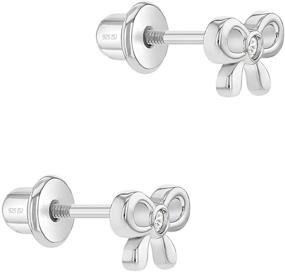 img 3 attached to Sterling Silver Clear Earrings for Toddler Girls: Elegant Children's Jewelry