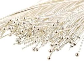 img 1 attached to 💎 Premium Nickel-Free Silver Plated Brass Ball Head Pins - Ideal for Jewelry Making, Earrings (2 Inch, 50mm x 22 Gauge)