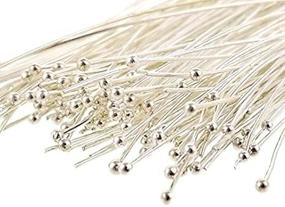 img 3 attached to 💎 Premium Nickel-Free Silver Plated Brass Ball Head Pins - Ideal for Jewelry Making, Earrings (2 Inch, 50mm x 22 Gauge)