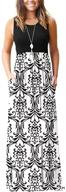 stylish floral print maxi dress: misfay women's summer contrast sleeveless tank top logo