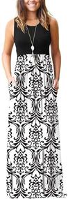 img 2 attached to Stylish Floral Print Maxi Dress: MISFAY Women's Summer Contrast Sleeveless Tank Top