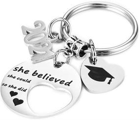 img 4 attached to Graduation College Keychain Inspirational Daughter
