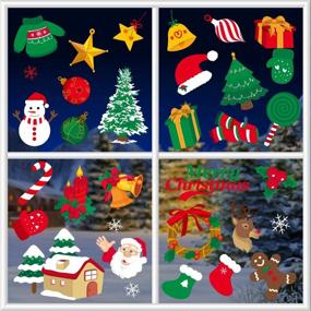 img 4 attached to 🎄 Christmas Window Cling Decals - Santa Claus, Snowman, Double-Sided Window Stickers (68 Pcs), Friday Night 8 Sheets...