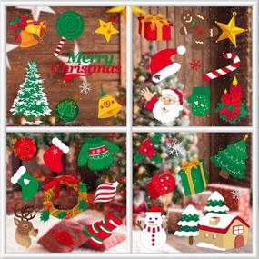 img 3 attached to 🎄 Christmas Window Cling Decals - Santa Claus, Snowman, Double-Sided Window Stickers (68 Pcs), Friday Night 8 Sheets...