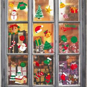 img 2 attached to 🎄 Christmas Window Cling Decals - Santa Claus, Snowman, Double-Sided Window Stickers (68 Pcs), Friday Night 8 Sheets...