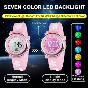 img 3 attached to Fun and Waterproof Kids Watch with 3D Cartoon Design - 7 Color Lights, Alarm and Stopwatch for 3-10 Year Boys and Girls