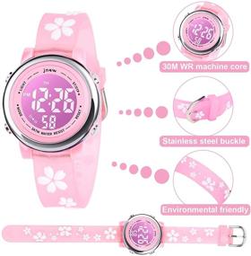 img 1 attached to Fun and Waterproof Kids Watch with 3D Cartoon Design - 7 Color Lights, Alarm and Stopwatch for 3-10 Year Boys and Girls