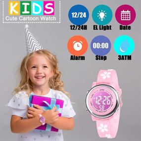 img 2 attached to Fun and Waterproof Kids Watch with 3D Cartoon Design - 7 Color Lights, Alarm and Stopwatch for 3-10 Year Boys and Girls