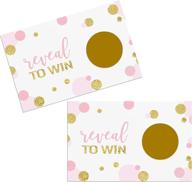 🎀 28 pack of pink and gold scratch off cards - ideal for girls baby shower games, graduation, wedding reception, raffle ticket drawings, and little princess party theme supplies logo