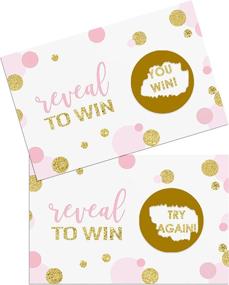 img 1 attached to 🎀 28 Pack of Pink and Gold Scratch Off Cards - Ideal for Girls Baby Shower Games, Graduation, Wedding Reception, Raffle Ticket Drawings, and Little Princess Party Theme Supplies